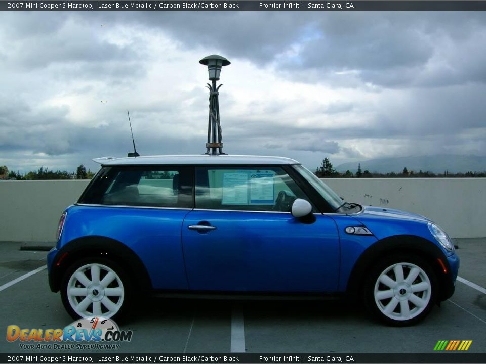 2007 Mini Cooper S Hardtop Laser Blue Metallic / Carbon Black/Carbon Black Photo #6