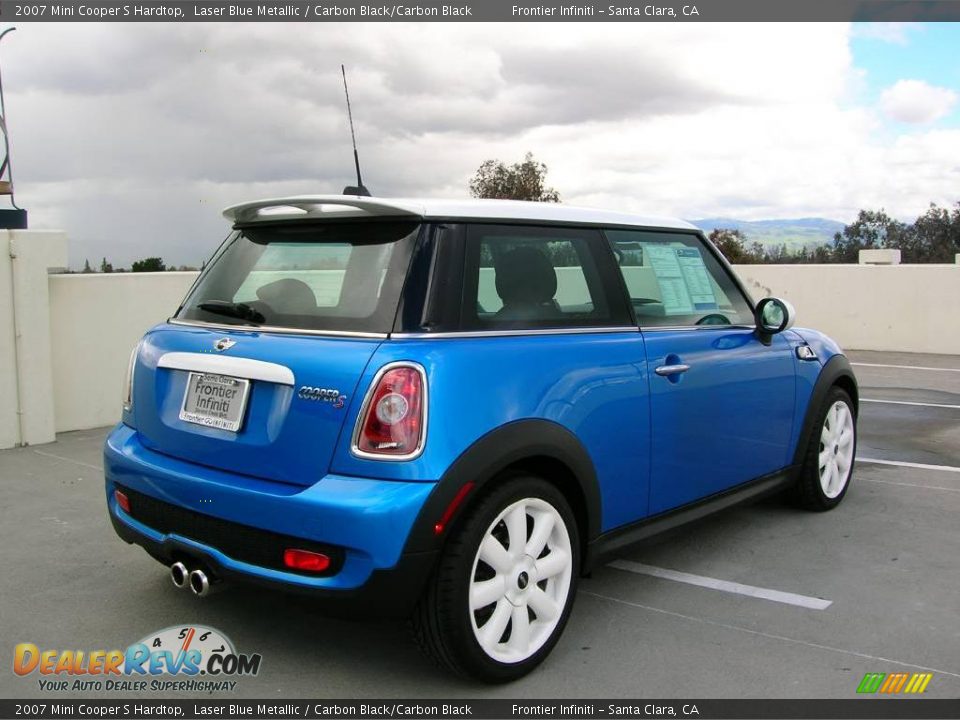 2007 Mini Cooper S Hardtop Laser Blue Metallic / Carbon Black/Carbon Black Photo #7