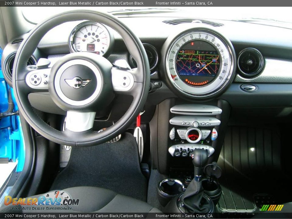 2007 Mini Cooper S Hardtop Laser Blue Metallic / Carbon Black/Carbon Black Photo #24