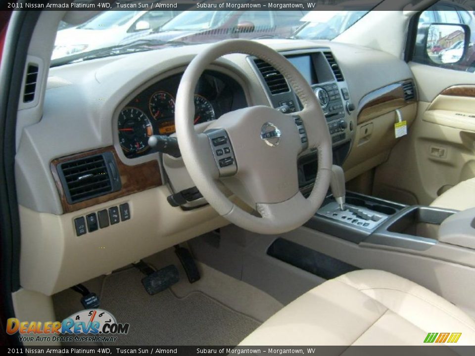 Almond Interior - 2011 Nissan Armada Platinum 4WD Photo #7