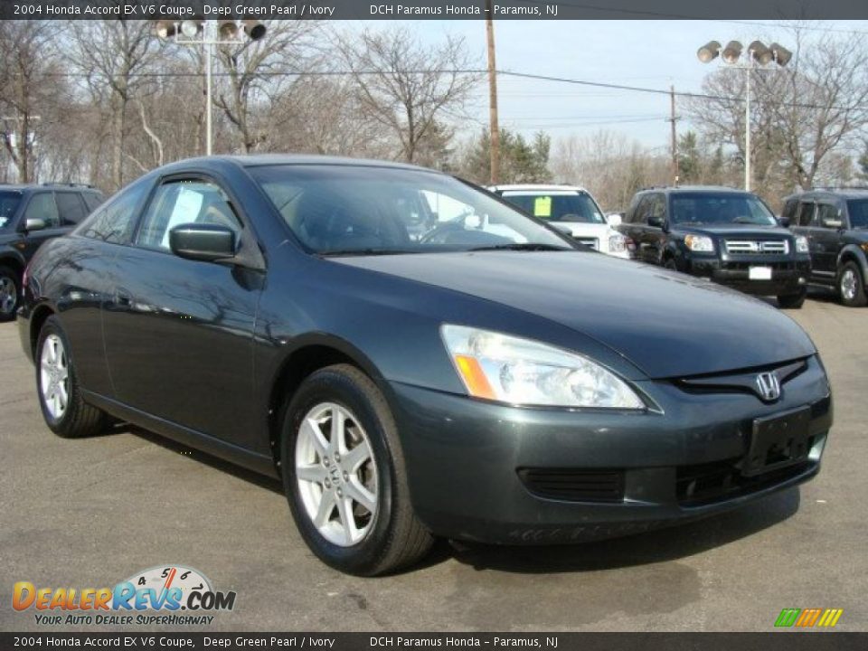 2004 Honda Accord EX V6 Coupe Deep Green Pearl / Ivory Photo #3