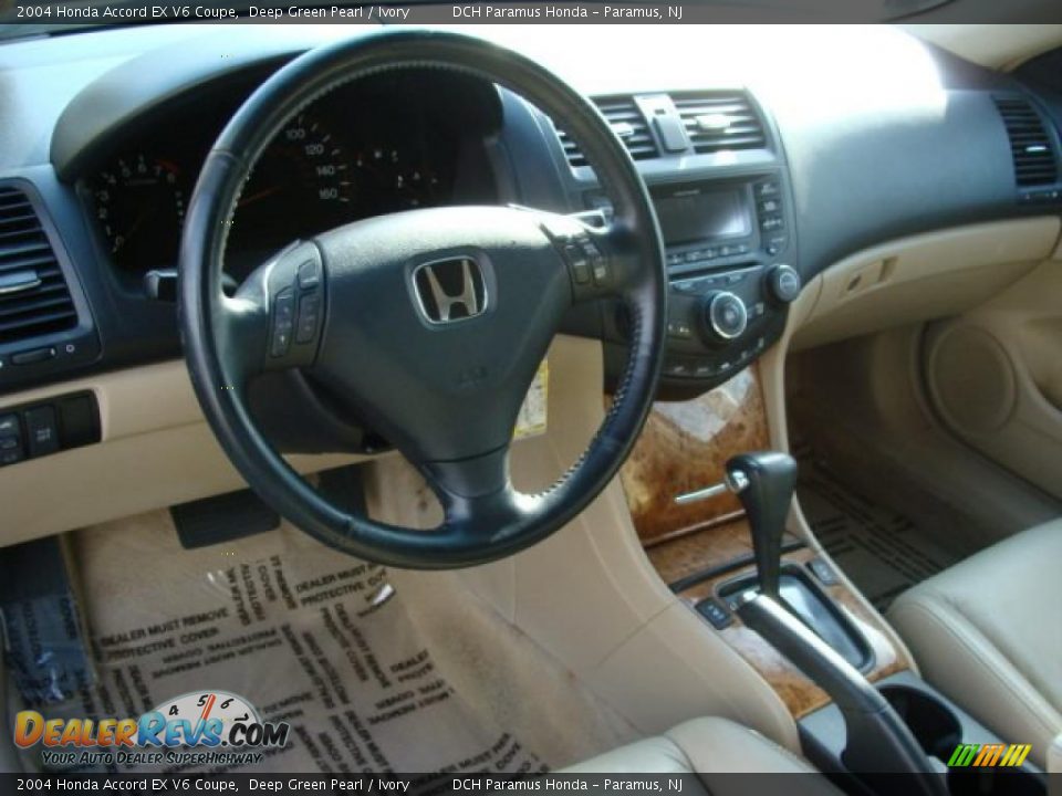 Ivory Interior - 2004 Honda Accord EX V6 Coupe Photo #10