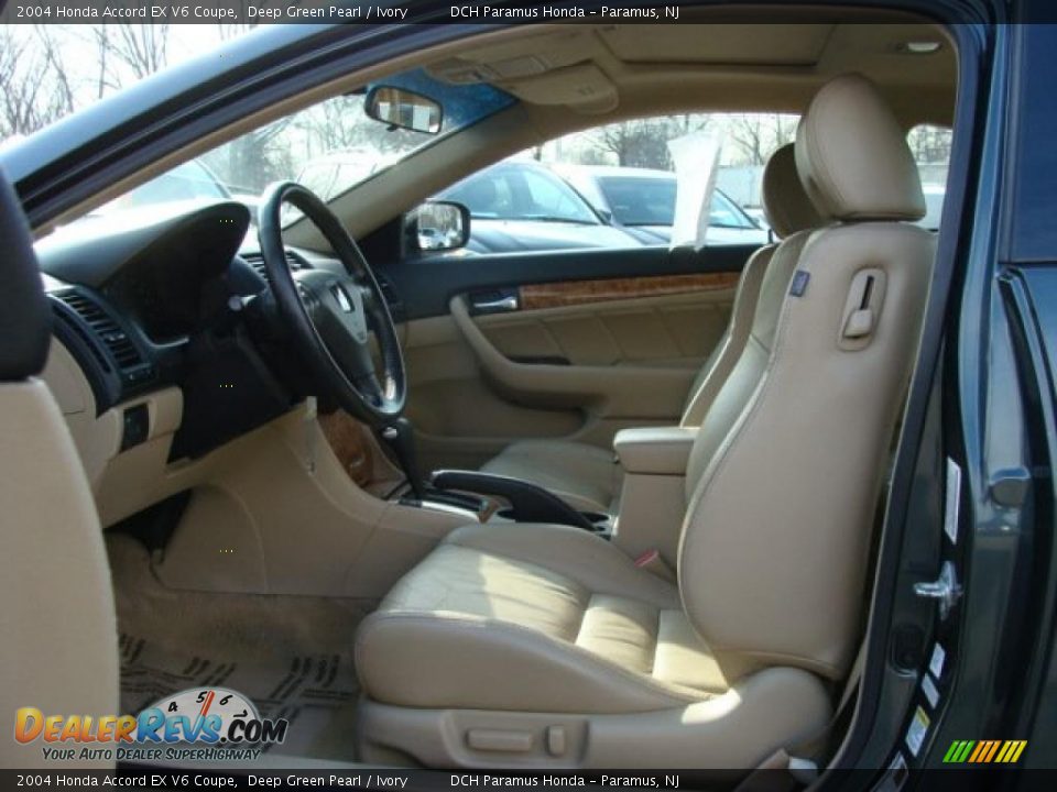 2004 Honda Accord EX V6 Coupe Deep Green Pearl / Ivory Photo #11