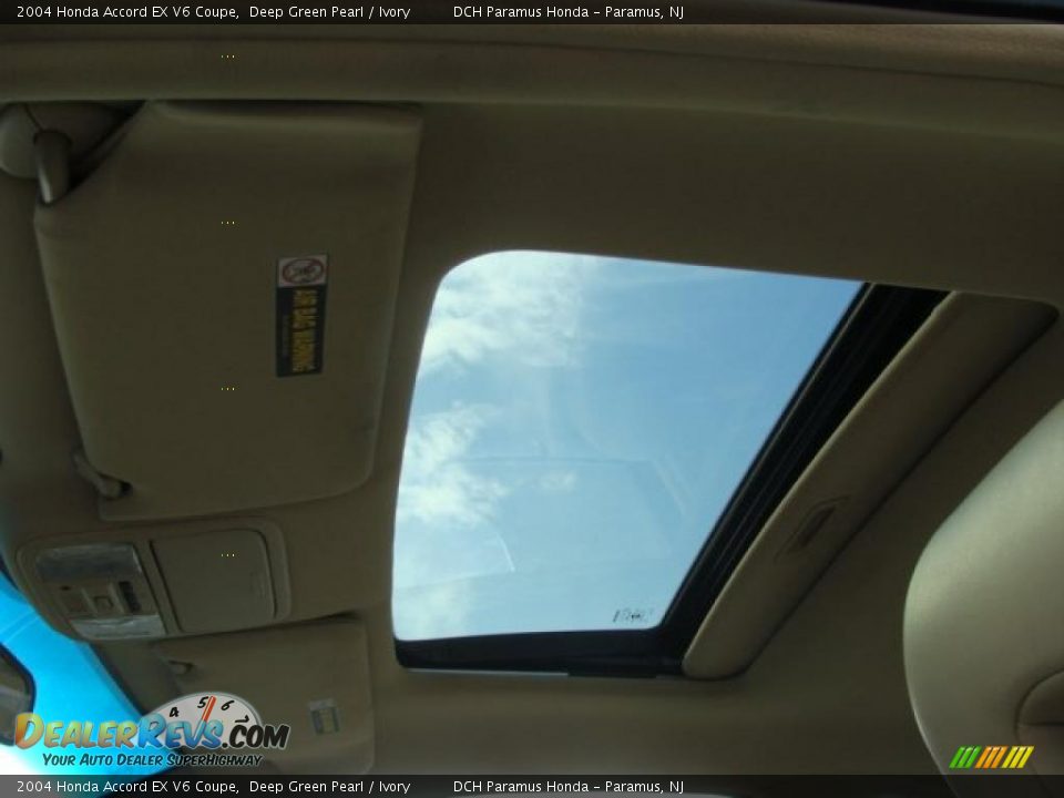 2004 Honda Accord EX V6 Coupe Deep Green Pearl / Ivory Photo #18