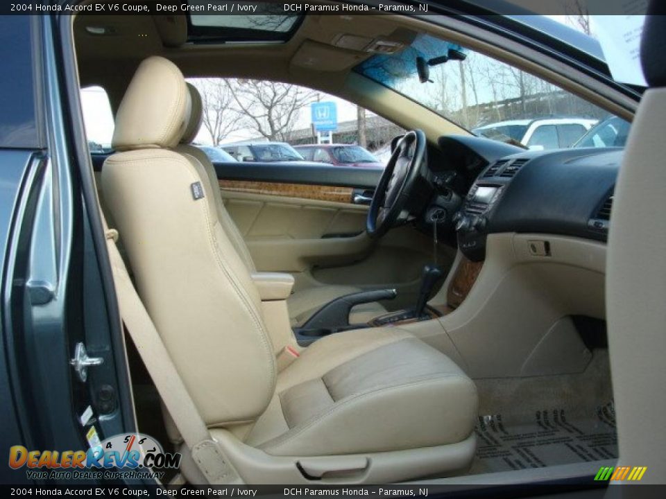 2004 Honda Accord EX V6 Coupe Deep Green Pearl / Ivory Photo #21