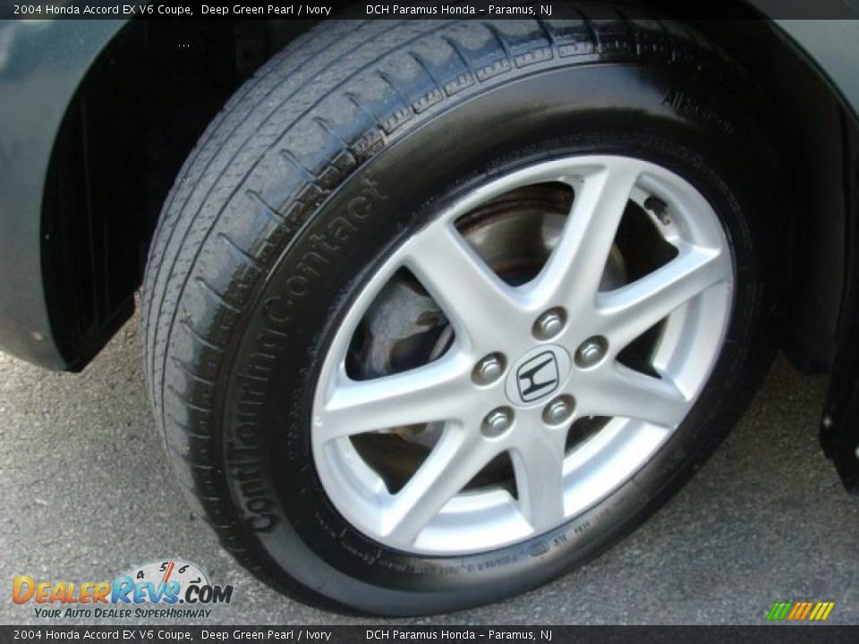 2004 Honda Accord EX V6 Coupe Deep Green Pearl / Ivory Photo #24
