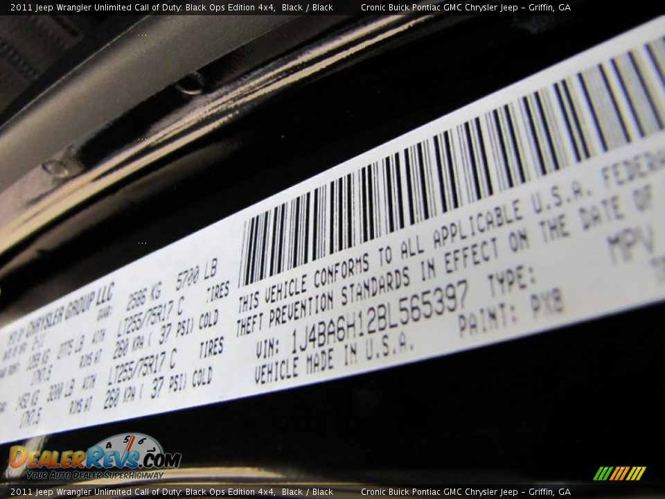 2011 Jeep Wrangler Unlimited Call of Duty: Black Ops Edition 4x4 Black / Black Photo #20