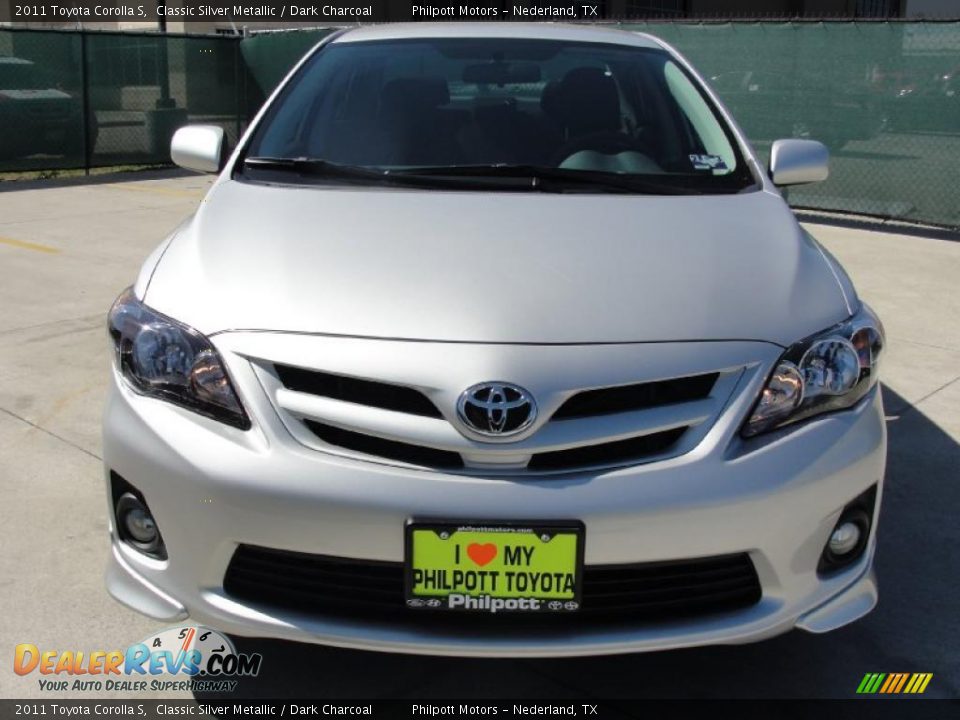 2011 Toyota Corolla S Classic Silver Metallic / Dark Charcoal Photo #8