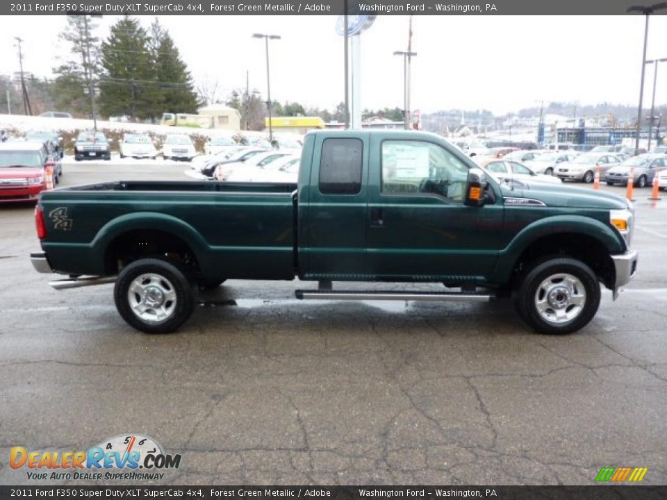 2011 Ford F350 Super Duty XLT SuperCab 4x4 Forest Green Metallic / Adobe Photo #5
