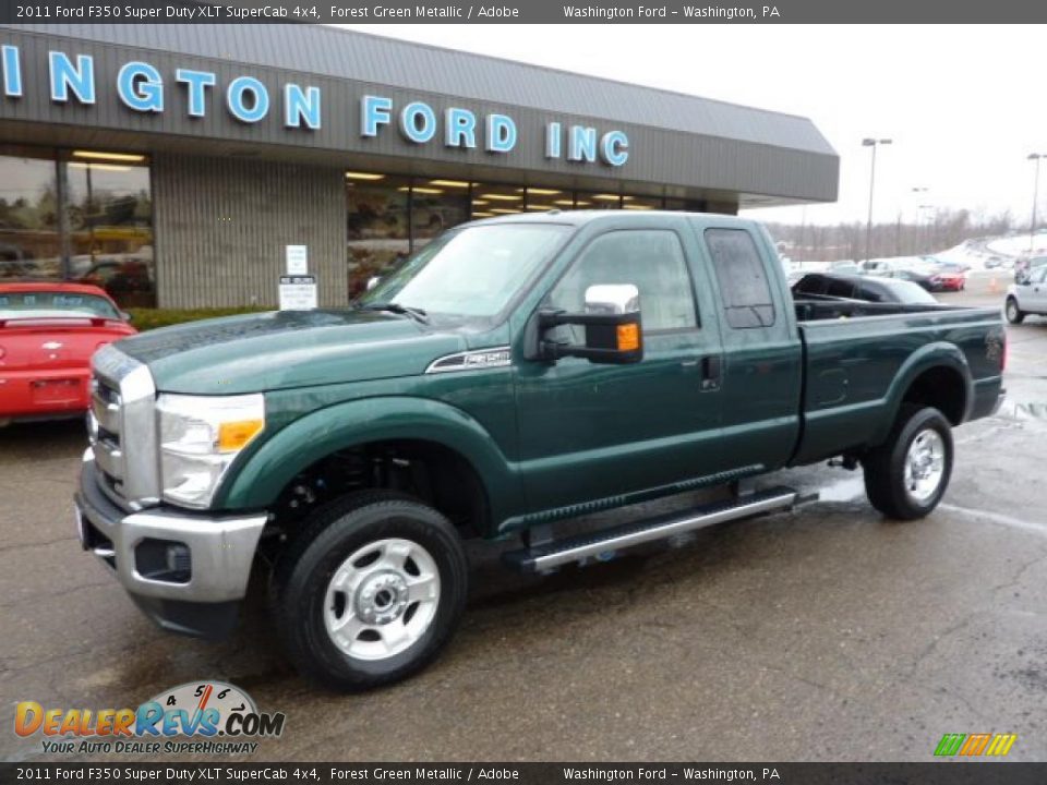 2011 Ford F350 Super Duty XLT SuperCab 4x4 Forest Green Metallic / Adobe Photo #8