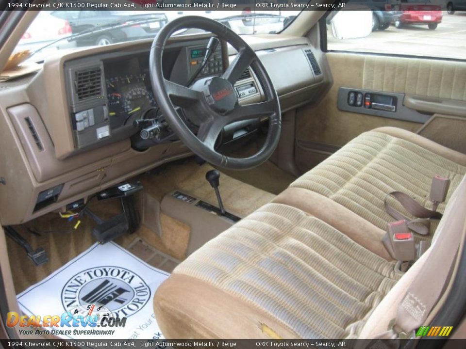 Beige Interior - 1994 Chevrolet C/K K1500 Regular Cab 4x4 Photo #11