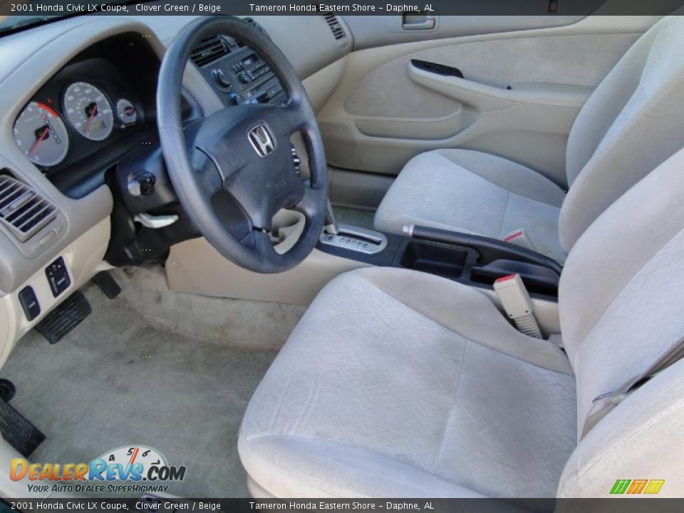 Beige Interior - 2001 Honda Civic LX Coupe Photo #11