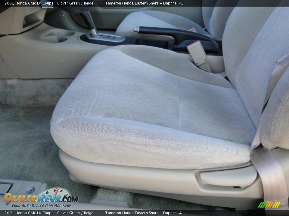 2001 Honda Civic LX Coupe Clover Green / Beige Photo #13