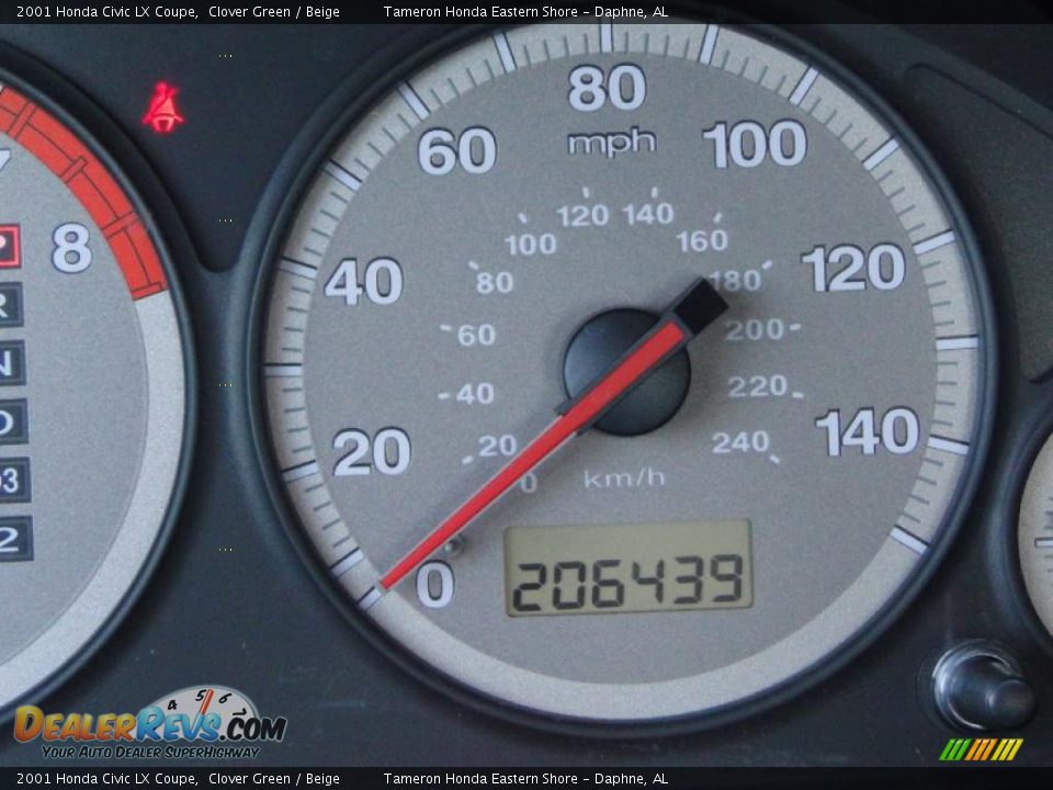 2001 Honda Civic LX Coupe Clover Green / Beige Photo #17