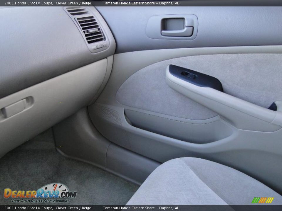 2001 Honda Civic LX Coupe Clover Green / Beige Photo #20