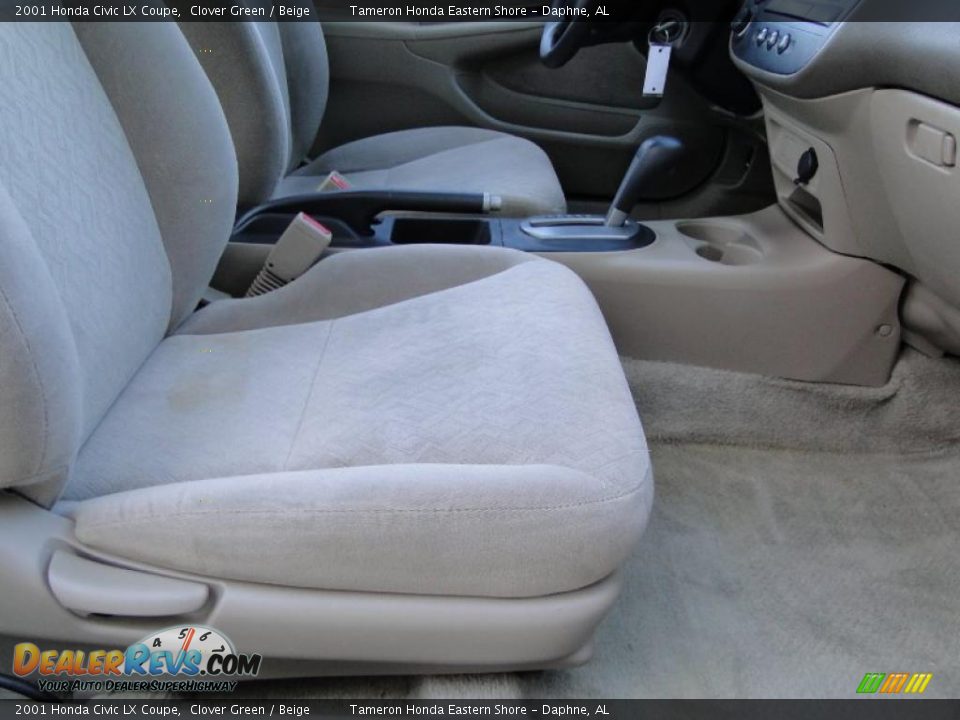 2001 Honda Civic LX Coupe Clover Green / Beige Photo #23