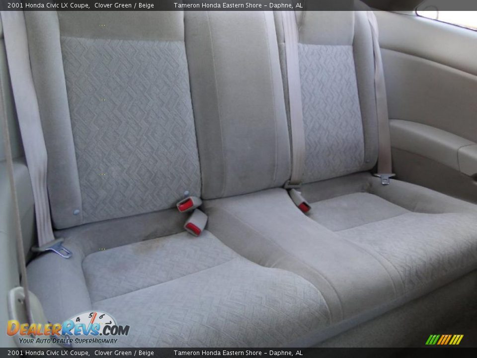 2001 Honda Civic LX Coupe Clover Green / Beige Photo #25