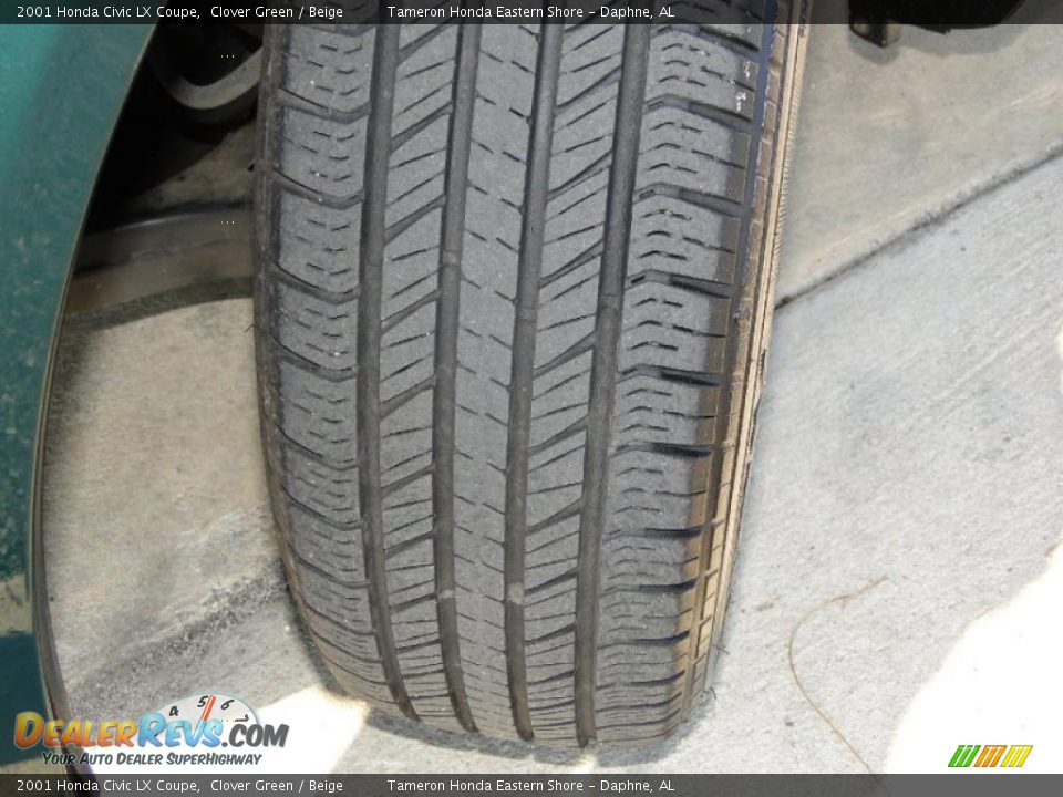 2001 Honda Civic LX Coupe Clover Green / Beige Photo #27
