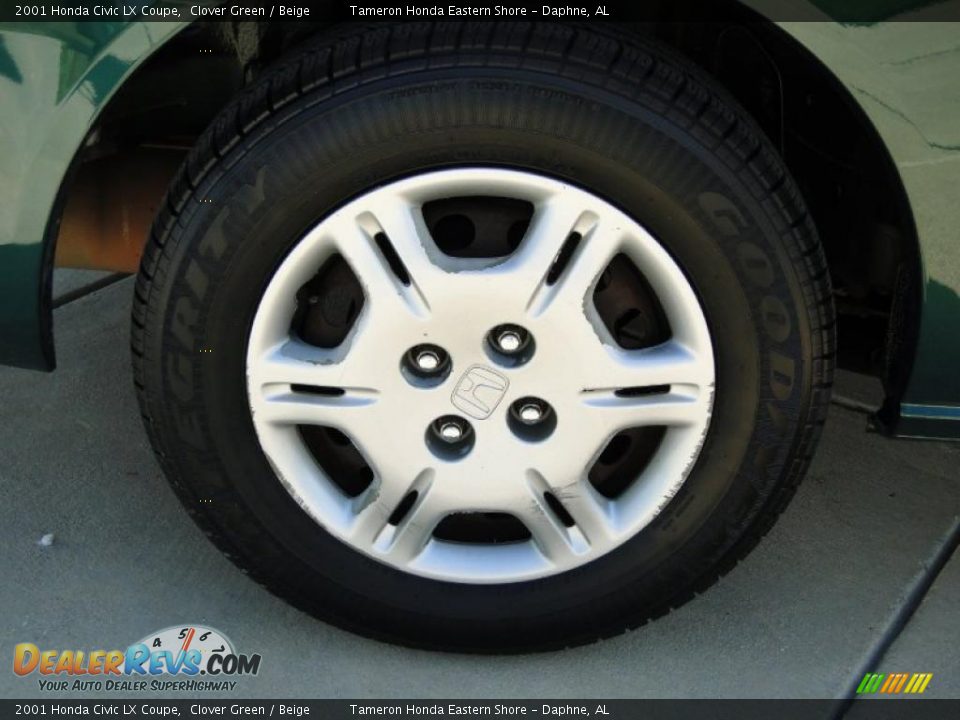 2001 Honda Civic LX Coupe Clover Green / Beige Photo #30