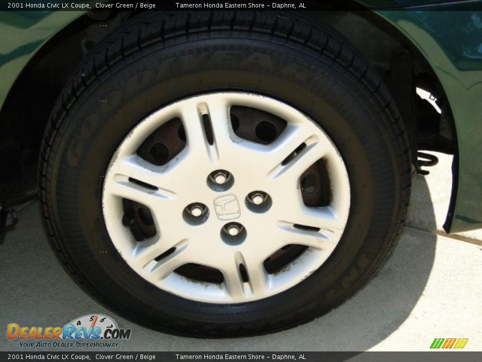 2001 Honda Civic LX Coupe Clover Green / Beige Photo #31