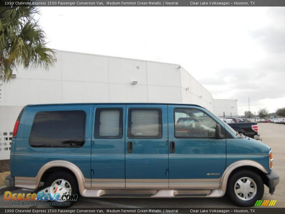 Medium Fernmist Green Metallic 1999 Chevrolet Express 1500 Passenger Conversion Van Photo #8