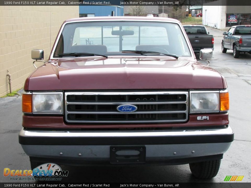 1990 Ford F150 XLT Lariat Regular Cab Cabernet Red / Scarlet Red Photo #3