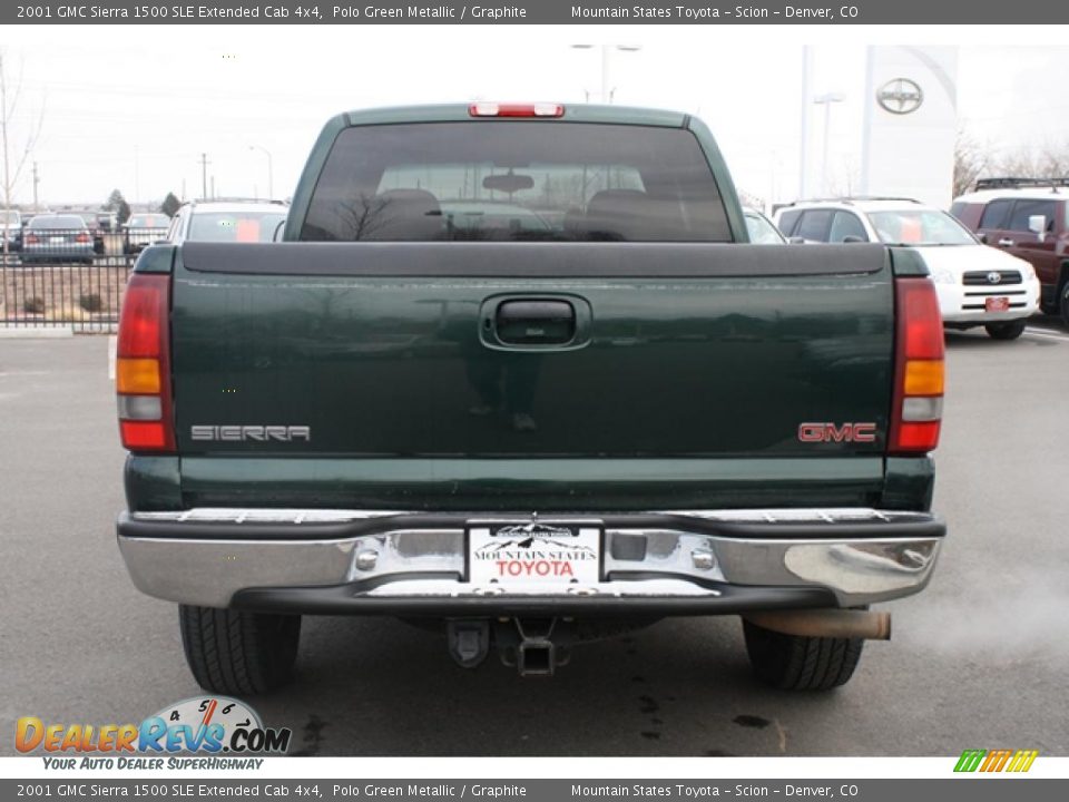 2001 GMC Sierra 1500 SLE Extended Cab 4x4 Polo Green Metallic / Graphite Photo #3