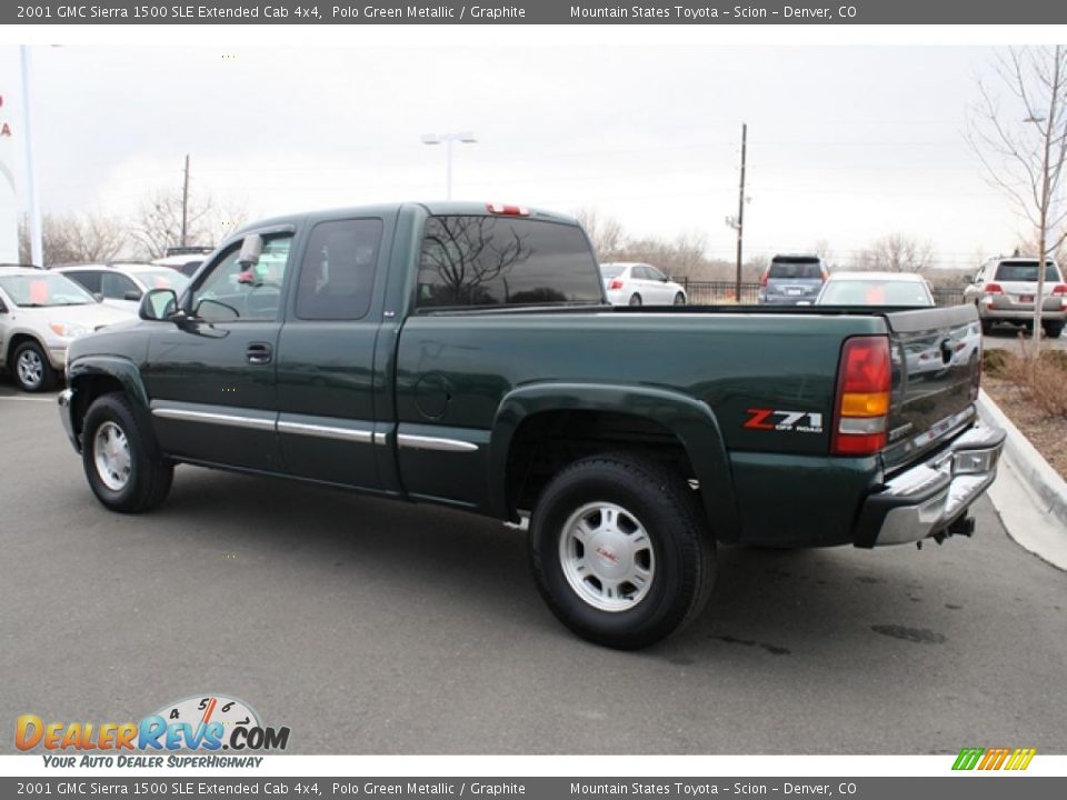 2001 GMC Sierra 1500 SLE Extended Cab 4x4 Polo Green Metallic / Graphite Photo #4