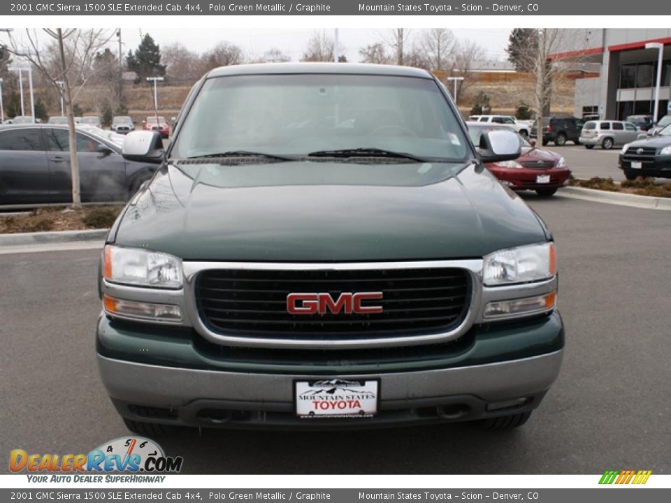 2001 GMC Sierra 1500 SLE Extended Cab 4x4 Polo Green Metallic / Graphite Photo #6