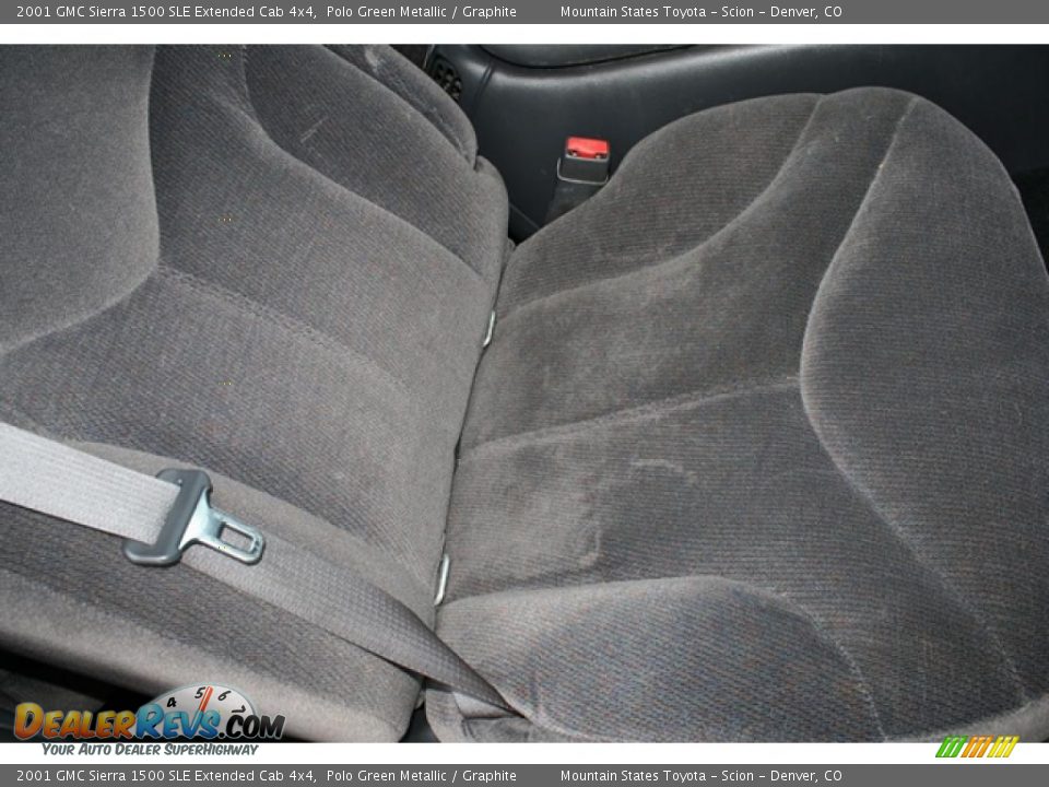 2001 GMC Sierra 1500 SLE Extended Cab 4x4 Polo Green Metallic / Graphite Photo #13