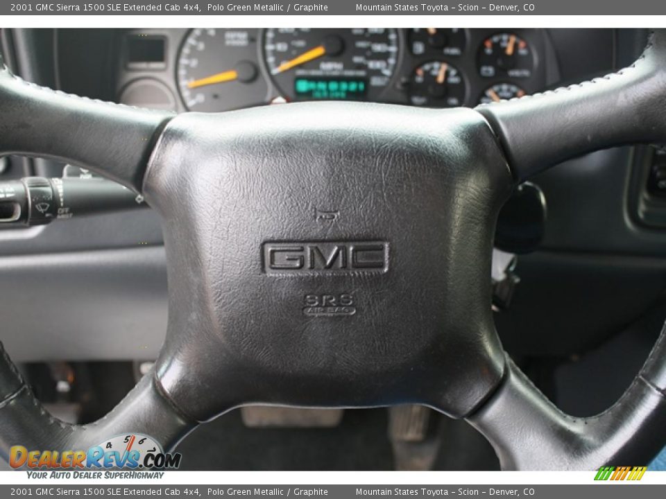 2001 GMC Sierra 1500 SLE Extended Cab 4x4 Polo Green Metallic / Graphite Photo #16