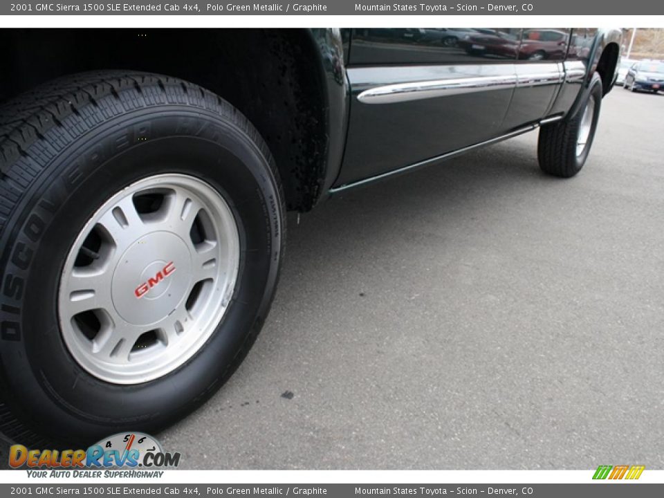 2001 GMC Sierra 1500 SLE Extended Cab 4x4 Polo Green Metallic / Graphite Photo #26