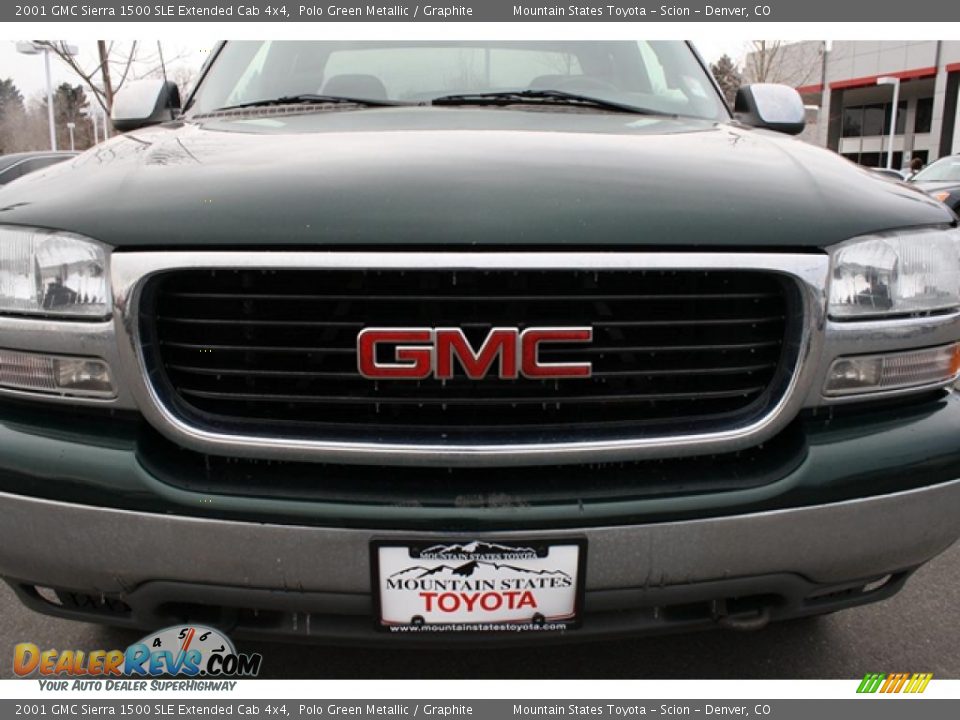 2001 GMC Sierra 1500 SLE Extended Cab 4x4 Polo Green Metallic / Graphite Photo #27
