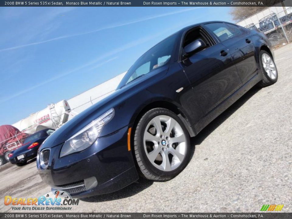 2008 BMW 5 Series 535xi Sedan Monaco Blue Metallic / Natural Brown Photo #1