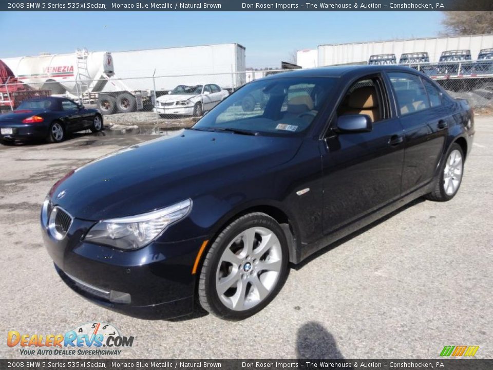 2008 BMW 5 Series 535xi Sedan Monaco Blue Metallic / Natural Brown Photo #2