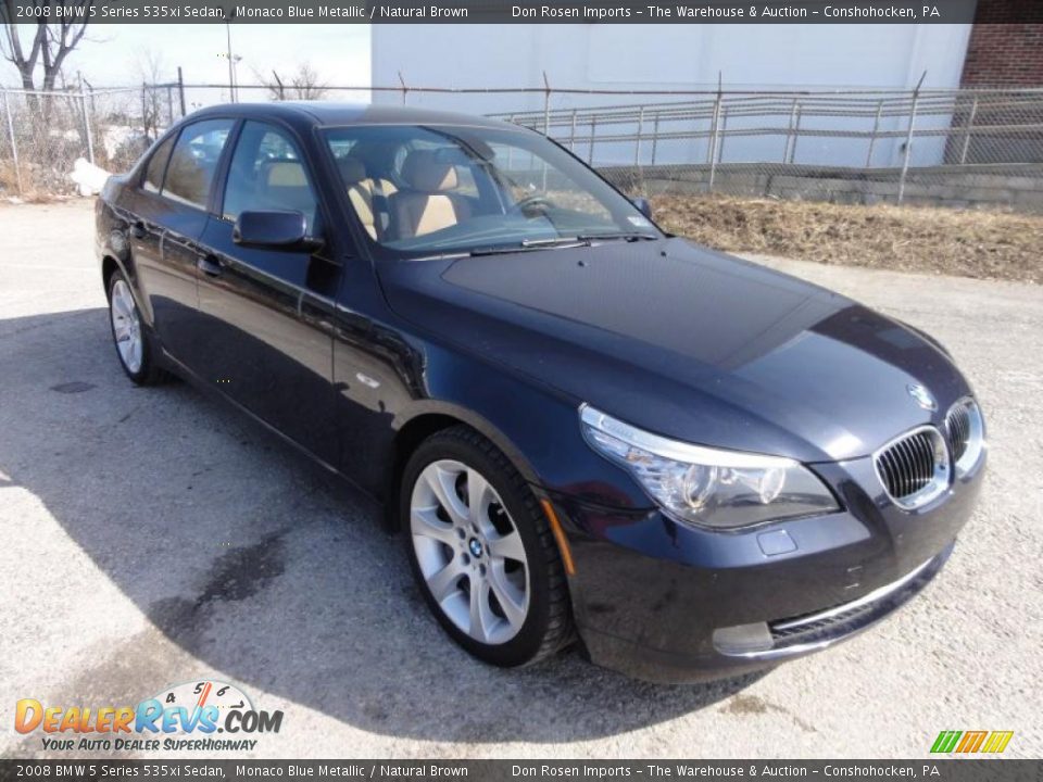 2008 BMW 5 Series 535xi Sedan Monaco Blue Metallic / Natural Brown Photo #4