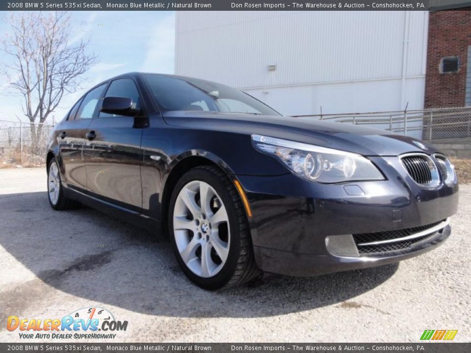 2008 BMW 5 Series 535xi Sedan Monaco Blue Metallic / Natural Brown Photo #5
