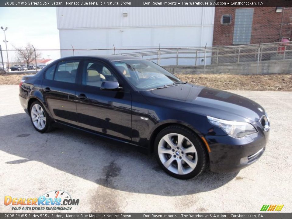 2008 BMW 5 Series 535xi Sedan Monaco Blue Metallic / Natural Brown Photo #6