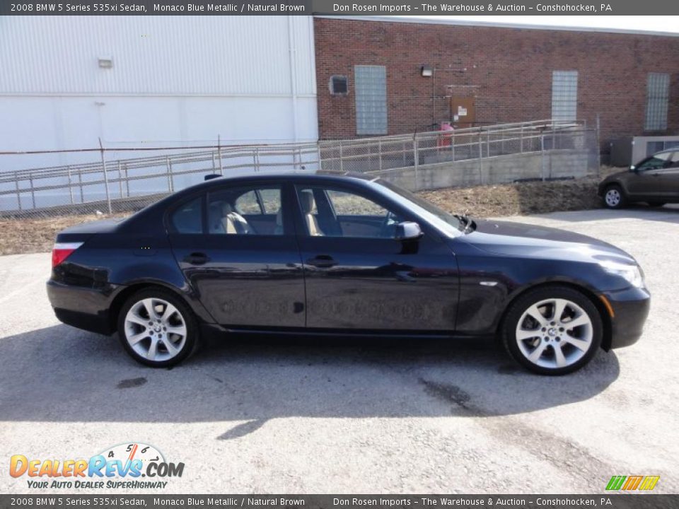 2008 BMW 5 Series 535xi Sedan Monaco Blue Metallic / Natural Brown Photo #7
