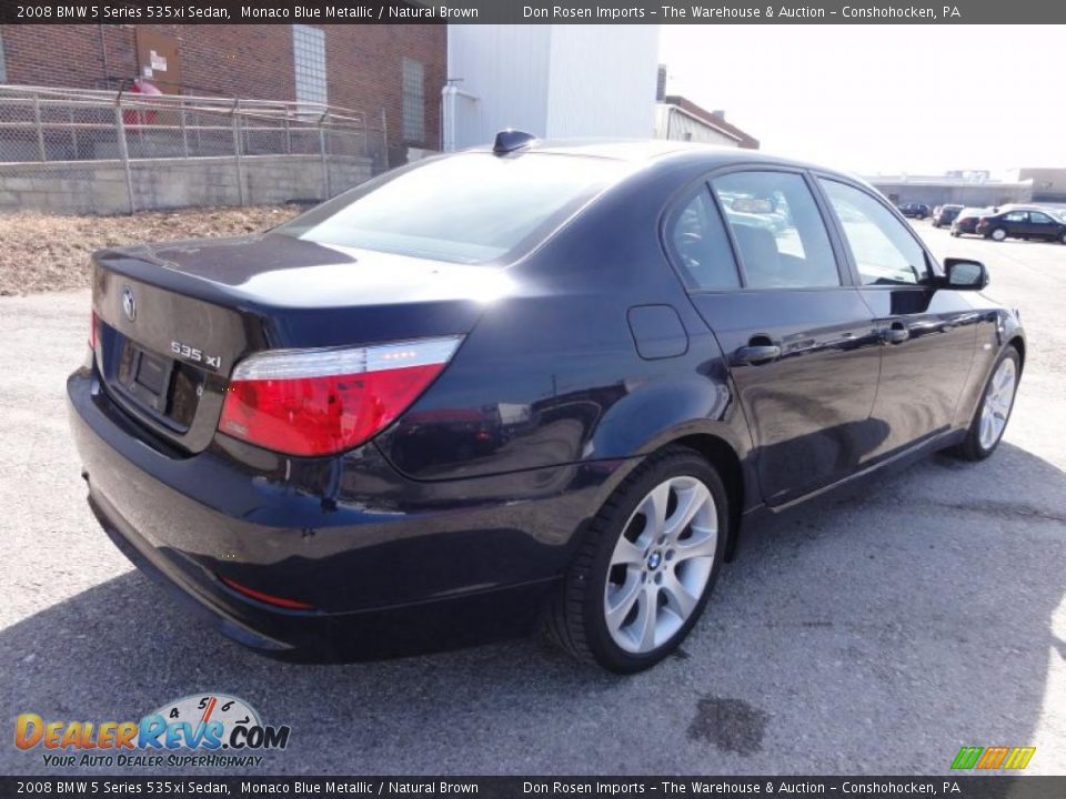 2008 BMW 5 Series 535xi Sedan Monaco Blue Metallic / Natural Brown Photo #8
