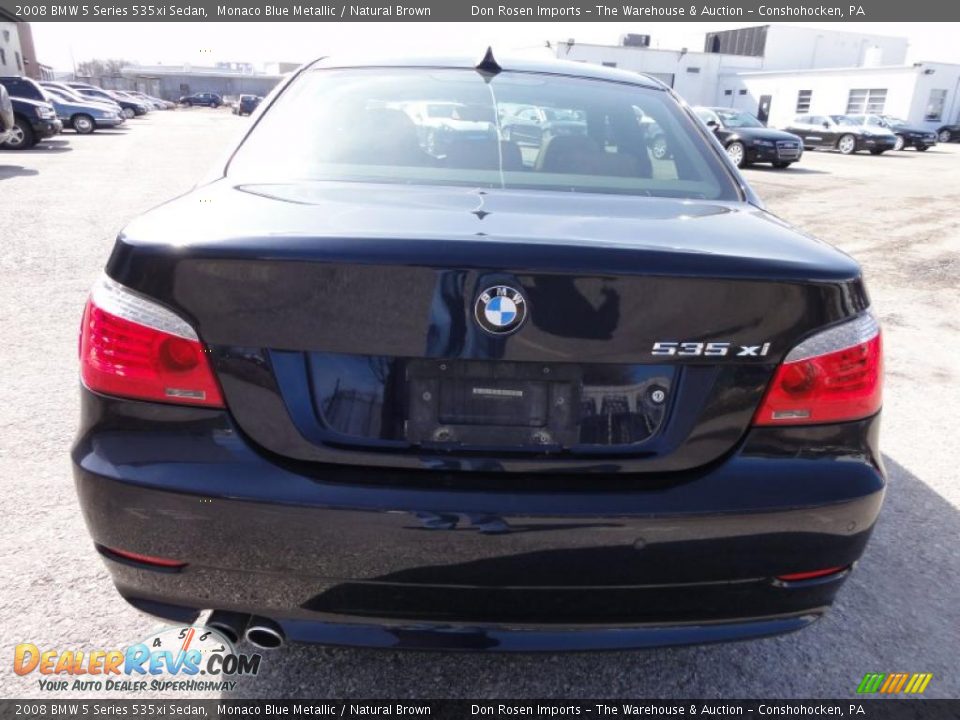 2008 BMW 5 Series 535xi Sedan Monaco Blue Metallic / Natural Brown Photo #9