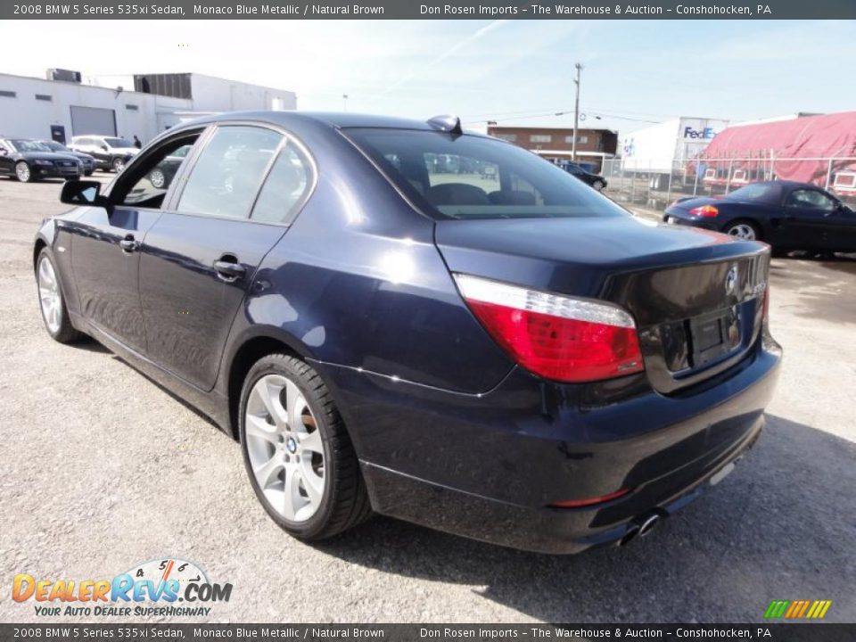 2008 BMW 5 Series 535xi Sedan Monaco Blue Metallic / Natural Brown Photo #10