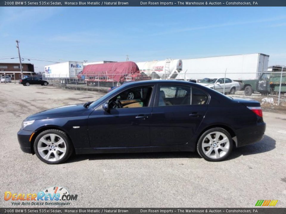 2008 BMW 5 Series 535xi Sedan Monaco Blue Metallic / Natural Brown Photo #11