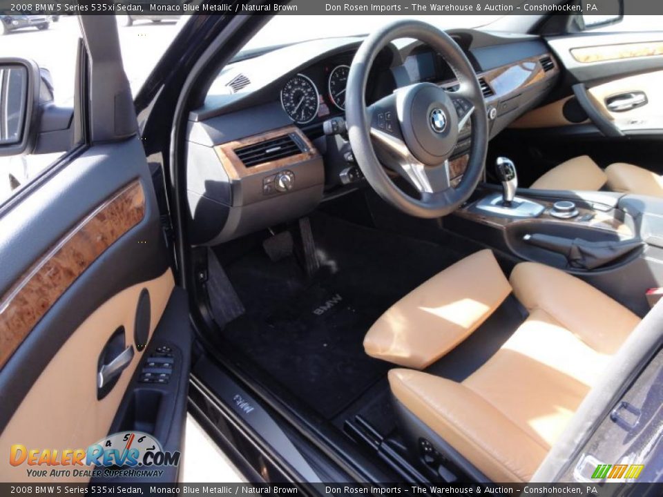 2008 BMW 5 Series 535xi Sedan Monaco Blue Metallic / Natural Brown Photo #13