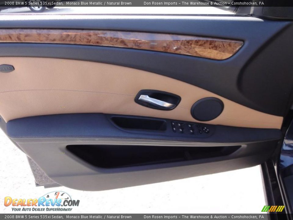 2008 BMW 5 Series 535xi Sedan Monaco Blue Metallic / Natural Brown Photo #14