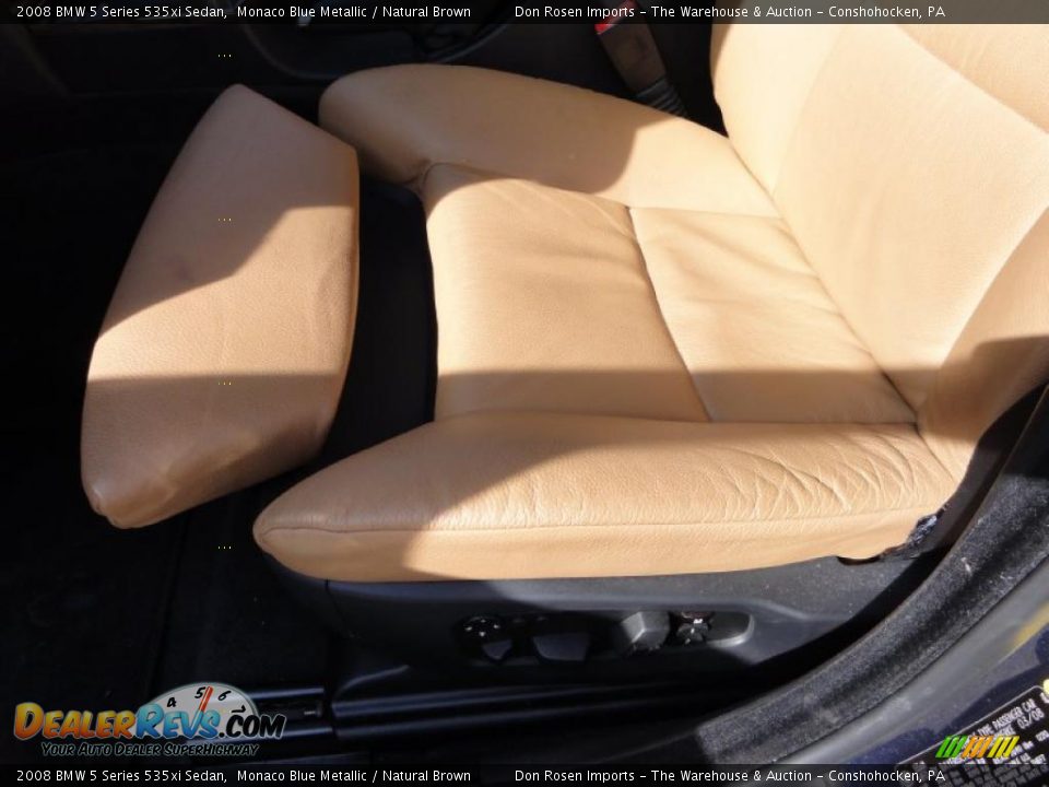 2008 BMW 5 Series 535xi Sedan Monaco Blue Metallic / Natural Brown Photo #16