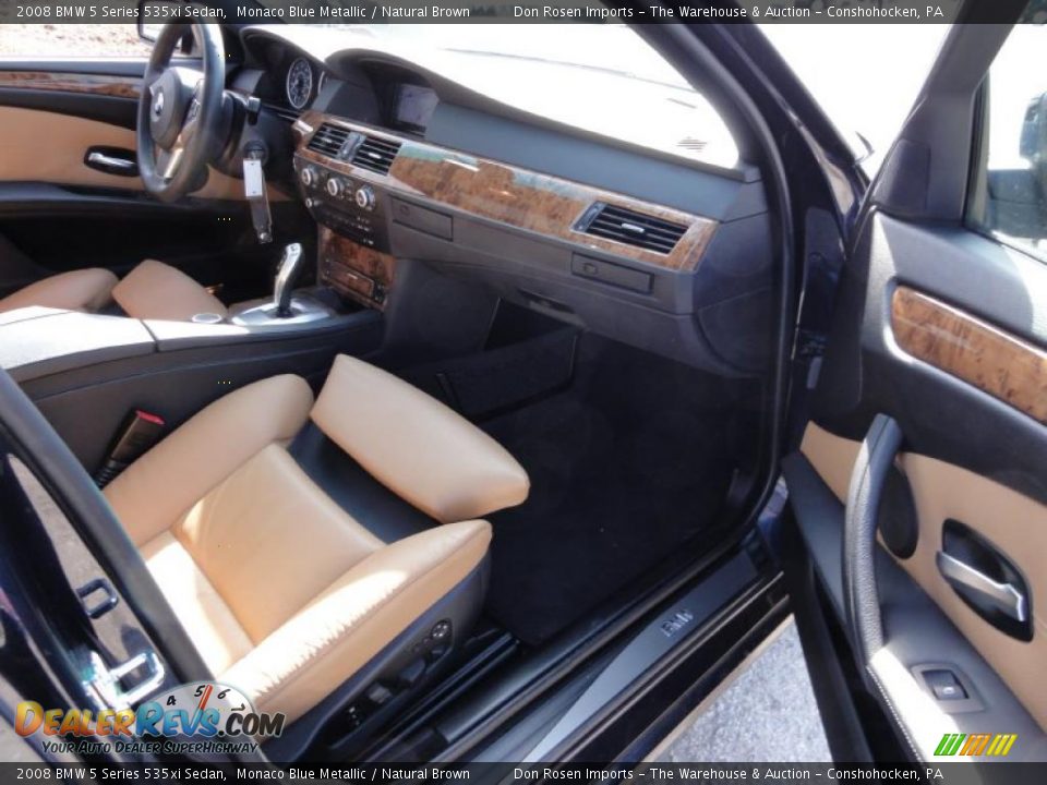 2008 BMW 5 Series 535xi Sedan Monaco Blue Metallic / Natural Brown Photo #19