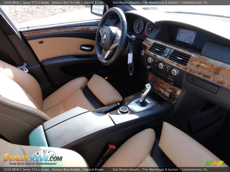 2008 BMW 5 Series 535xi Sedan Monaco Blue Metallic / Natural Brown Photo #20