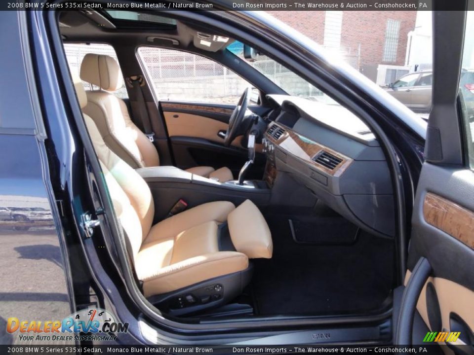 2008 BMW 5 Series 535xi Sedan Monaco Blue Metallic / Natural Brown Photo #21