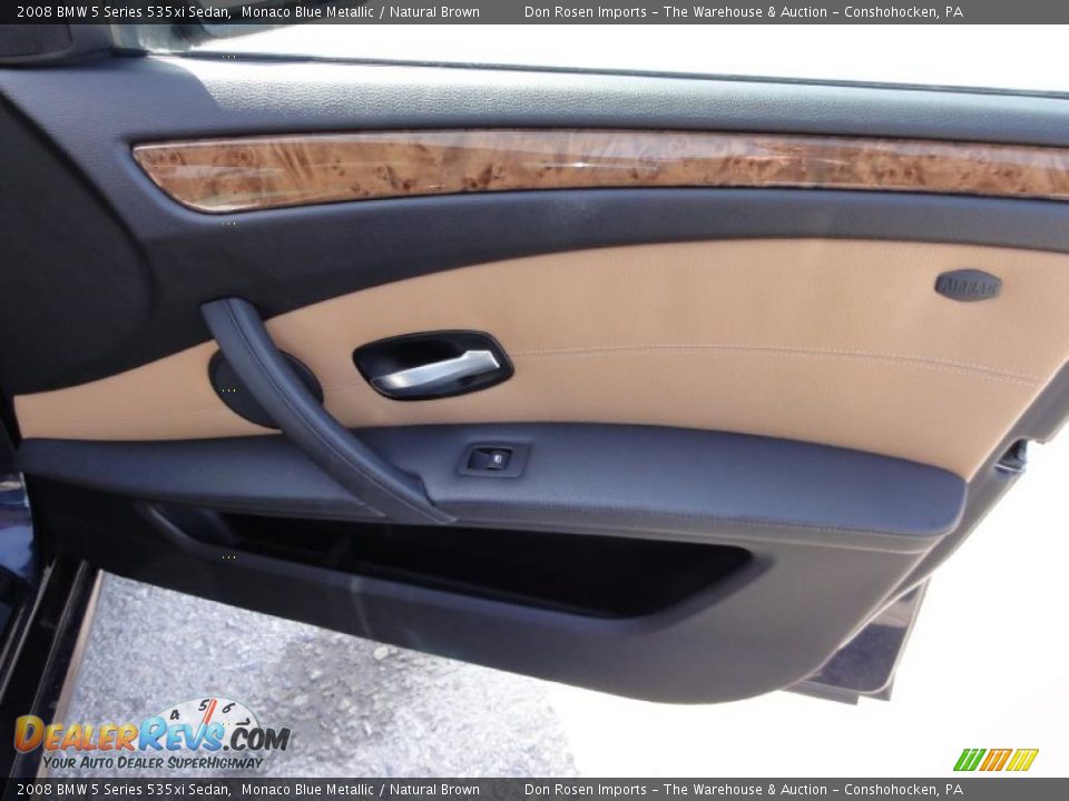 2008 BMW 5 Series 535xi Sedan Monaco Blue Metallic / Natural Brown Photo #24